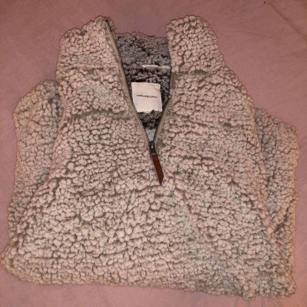 Thread and Supply grey/white Harper pullover